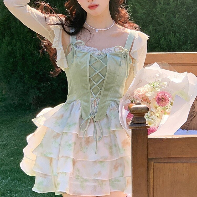 Y2K Floral Lolita Dress for Women - Princess Style Summer Clothing