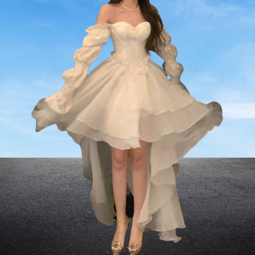 Y2K French Tea Dress - Victorian Fairy Prom Graduation Beach