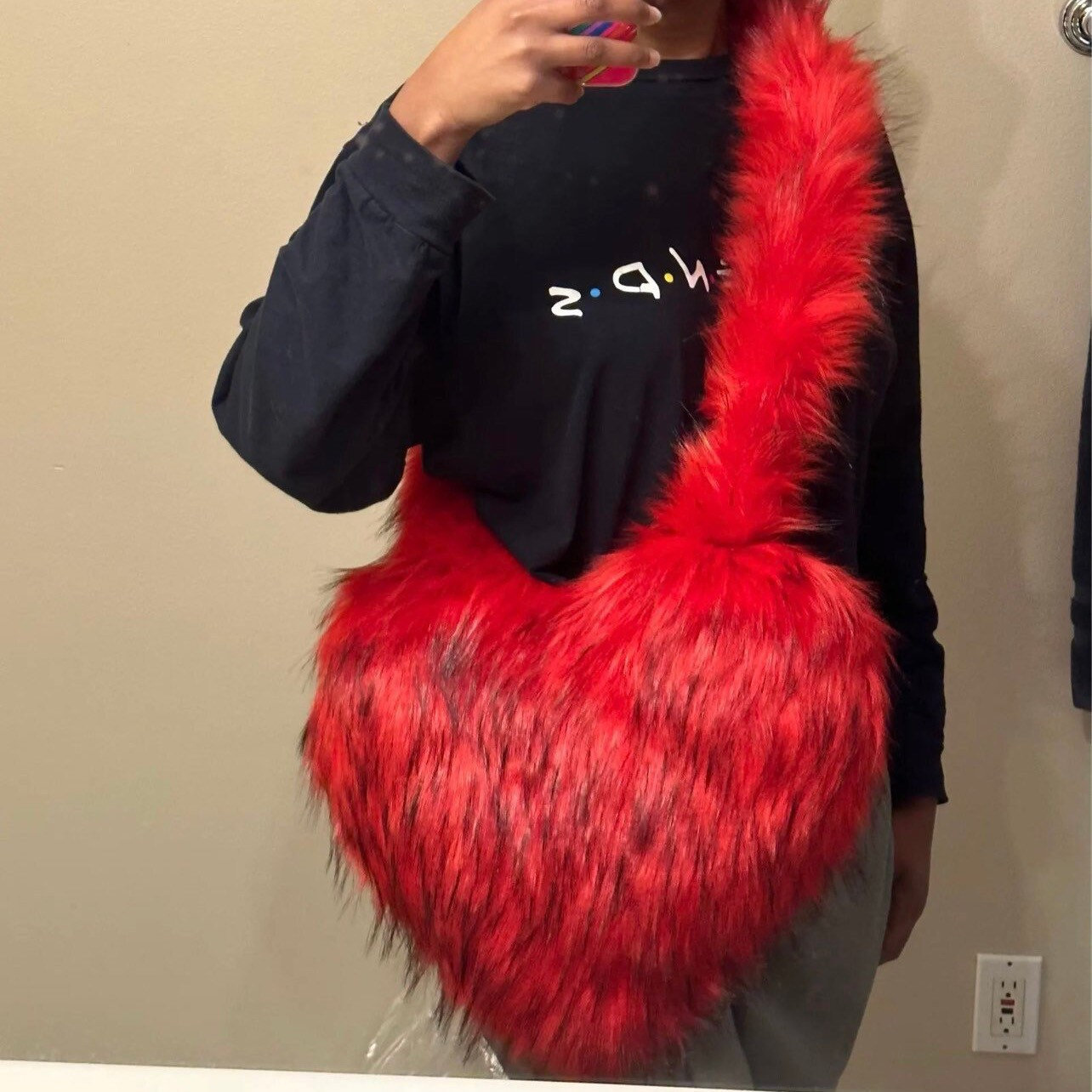 Y2K Fur Heart Bag - Trendy Fashion Accessory for Women