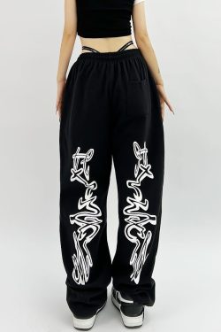 Y2K Gothic Baggy Jogger Sweatpants - Hip Hop Streetwear