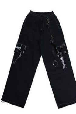 Y2K Gothic Baggy Pants for Trendy Fashionistas