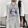 Y2K Gothic Cat Tee - Anime Punk Grunge Egirl Style