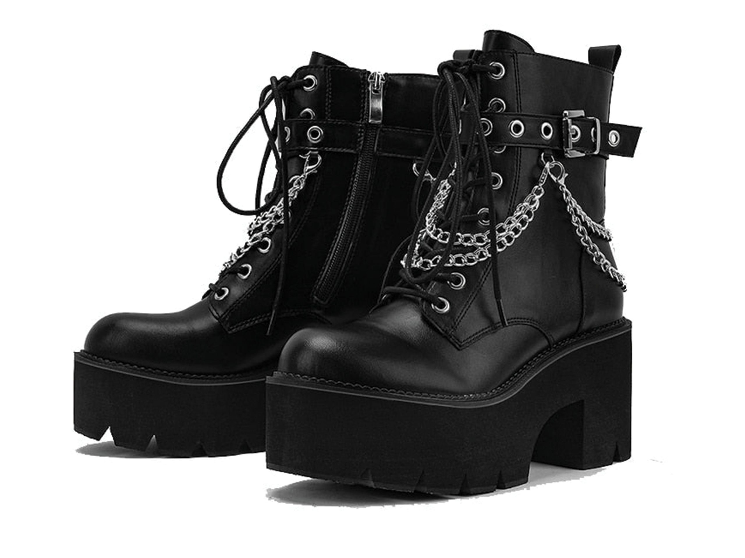 Y2K Gothic Chunky Platform Motorcycle Biker Boots