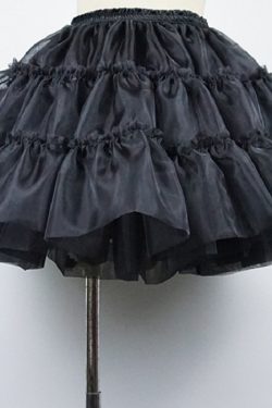 Y2K Gothic Lolita Black Tulle Petticoat for Women
