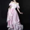 Y2K Gothic Lolita Off-Shoulder Pink Lace Party Dress