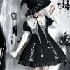 Y2K Gothic Lolita Princess Dress with Bubble Sleeves