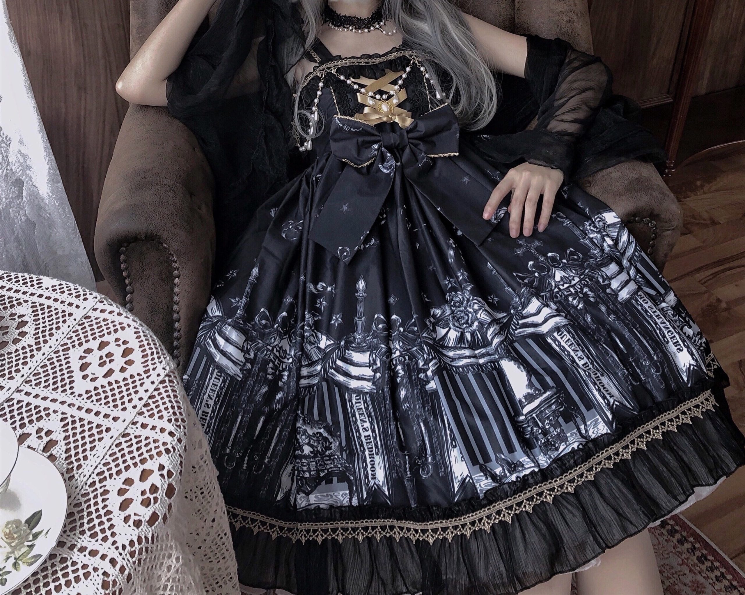 Y2K Gothic Lolita Princess Punk High Waist Dress