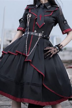 Y2K Gothic Military Lolita Masquerade Party Dress