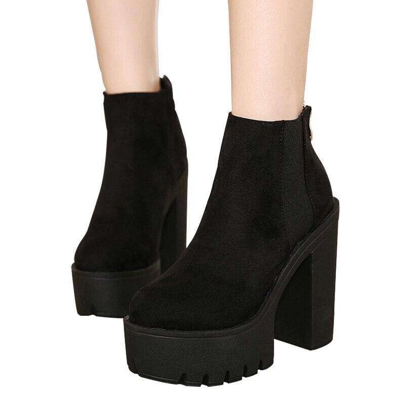 Y2K Gothic Platform Boots - Lace Up Chunky Heels