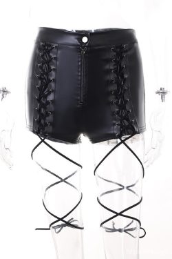 Y2K Gothic Punk Bandage Skinny Shorts for Women