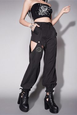 Y2K Gothic Punk Cargo Pants - Trendy Fashion for the Edgy Style
