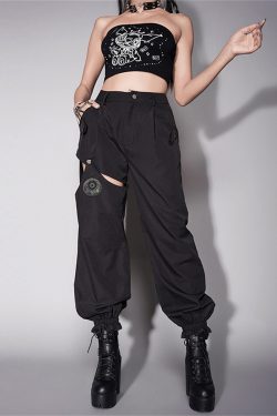 Y2K Gothic Punk Cargo Pants - Trendy Fashion for the Edgy Style