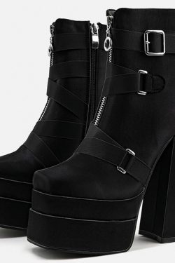 Y2K Gothic Punk Platform Boots Demonia Style Footwear
