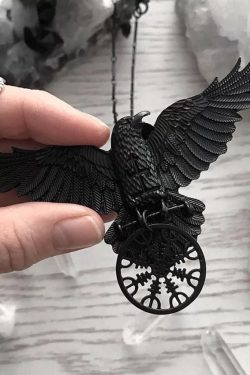 Y2K Gothic Raven Viking Pendant Wiccan Witch Charm