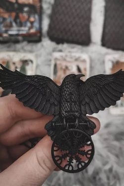 Y2K Gothic Raven Viking Pendant Wiccan Witch Charm