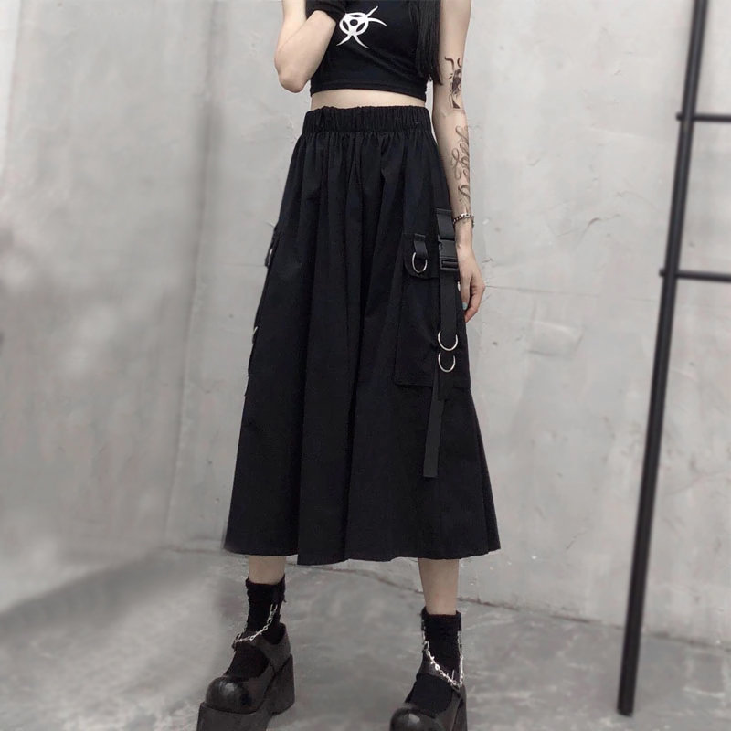 Y2K Gothic Skirt - Harajuku Techwear Grunge Fairycore Alt Clothing