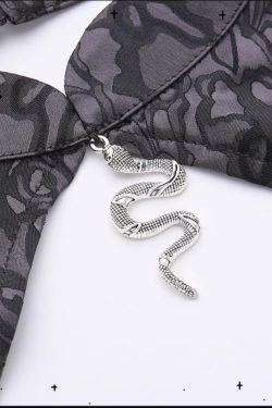 Y2K Gothic Snake Pattern Backless Long Dress for Women