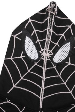 Y2K Gothic Spider Print Cardigan Hoodie - Unisex Harajuku Streetwear