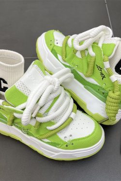 Y2K Green Platform Sneakers - Harajuku Cloud Shoe