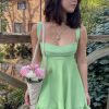 Y2K Green Ruffle Dress - Trendy Fashion for Women