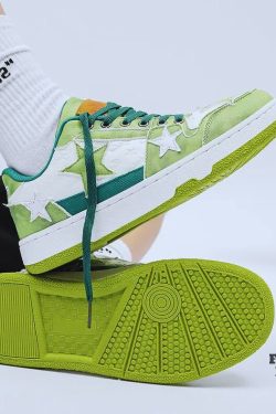 Y2K Green Star Platform Sneakers - Unisex Harajuku Kawaii Shoes