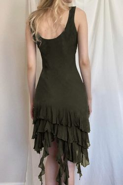 Y2K Grunge Aesthetic Irregular Hem Sundress