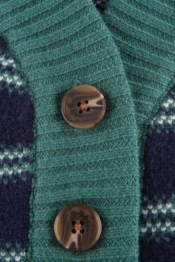 Y2K Grunge Cottagecore Cropped Cardigan Sweater, Big Buttons