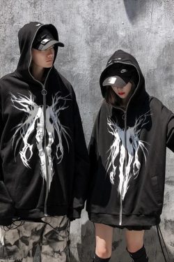 Y2K Grunge OverSized Hoodie Unisex Sweatshirt Jacket