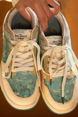 Y2K Handcrafted Van Gogh Almond Blossom Art Sneakers
