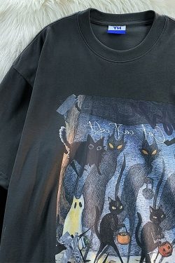 Y2K Harajuku Cat Print T-Shirt | Fashion Streetwear Tee
