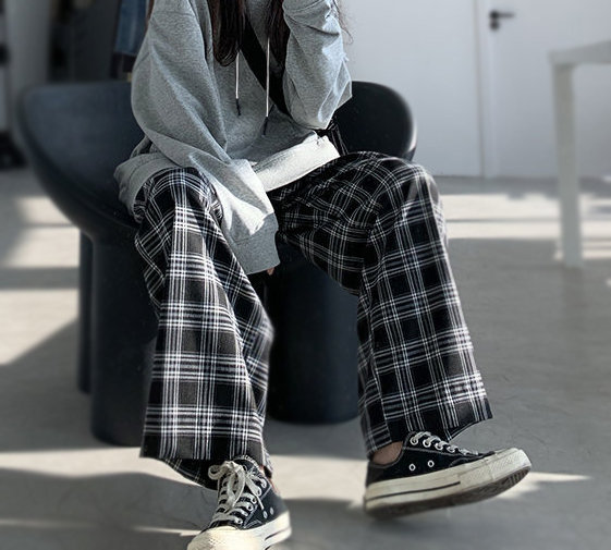 Y2K Harajuku Plaid Pants - Streetwear Fashion