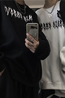 Y2K Harajuku Spine Sweatshirt - Grunge Gothic Streetwear
