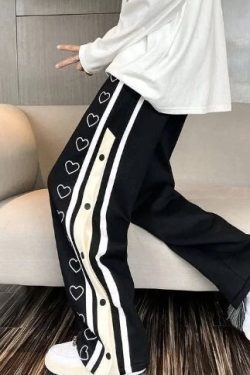 Y2K Harajuku Streetwear Wide Leg Pants with Side Split