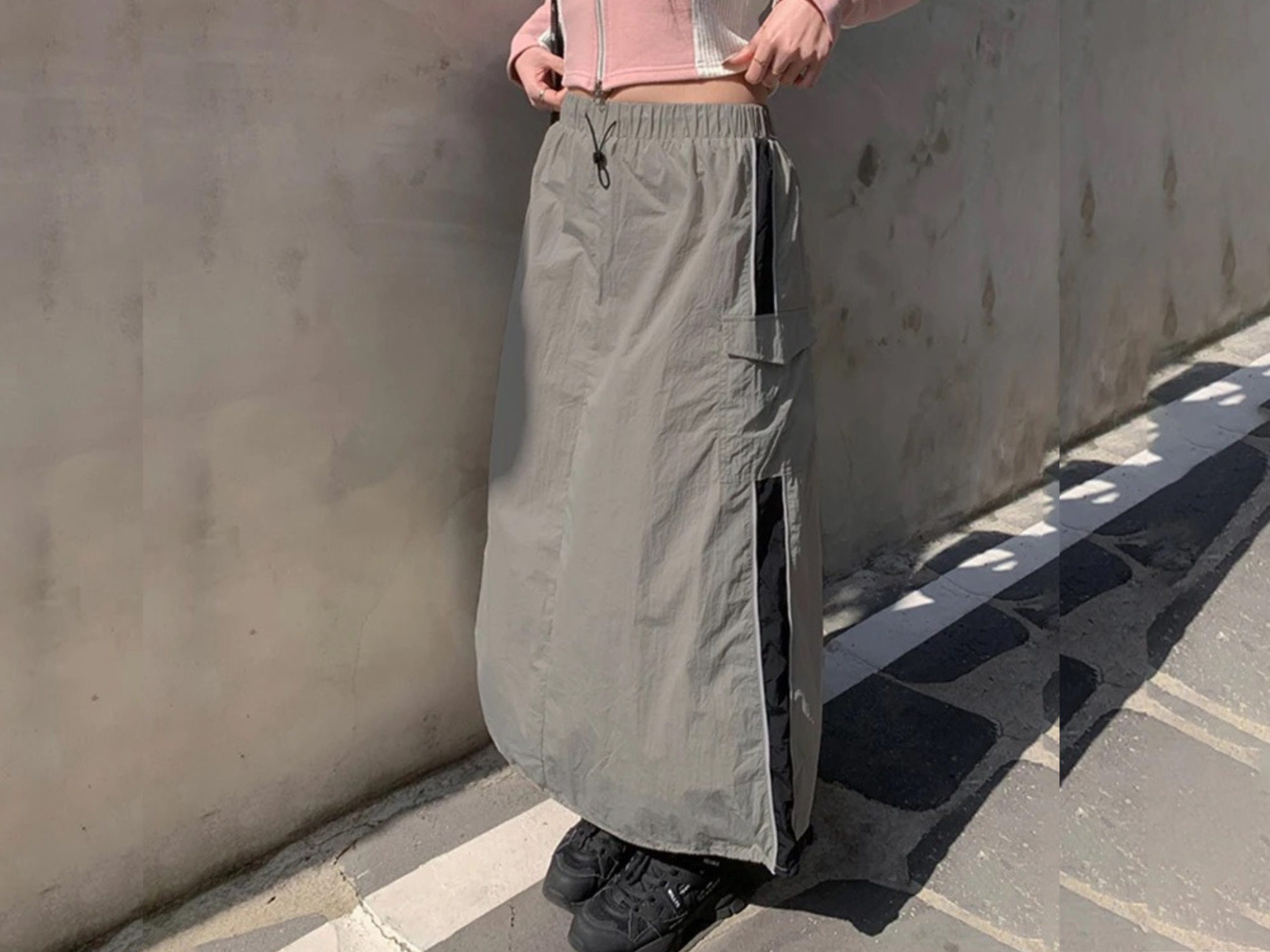 Y2K Harajuku Women's Grunge Maxi Cargo Skirt Summer Style