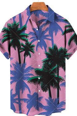 Y2K Hawaiian Beach Style 3D Printed Men's Shirt