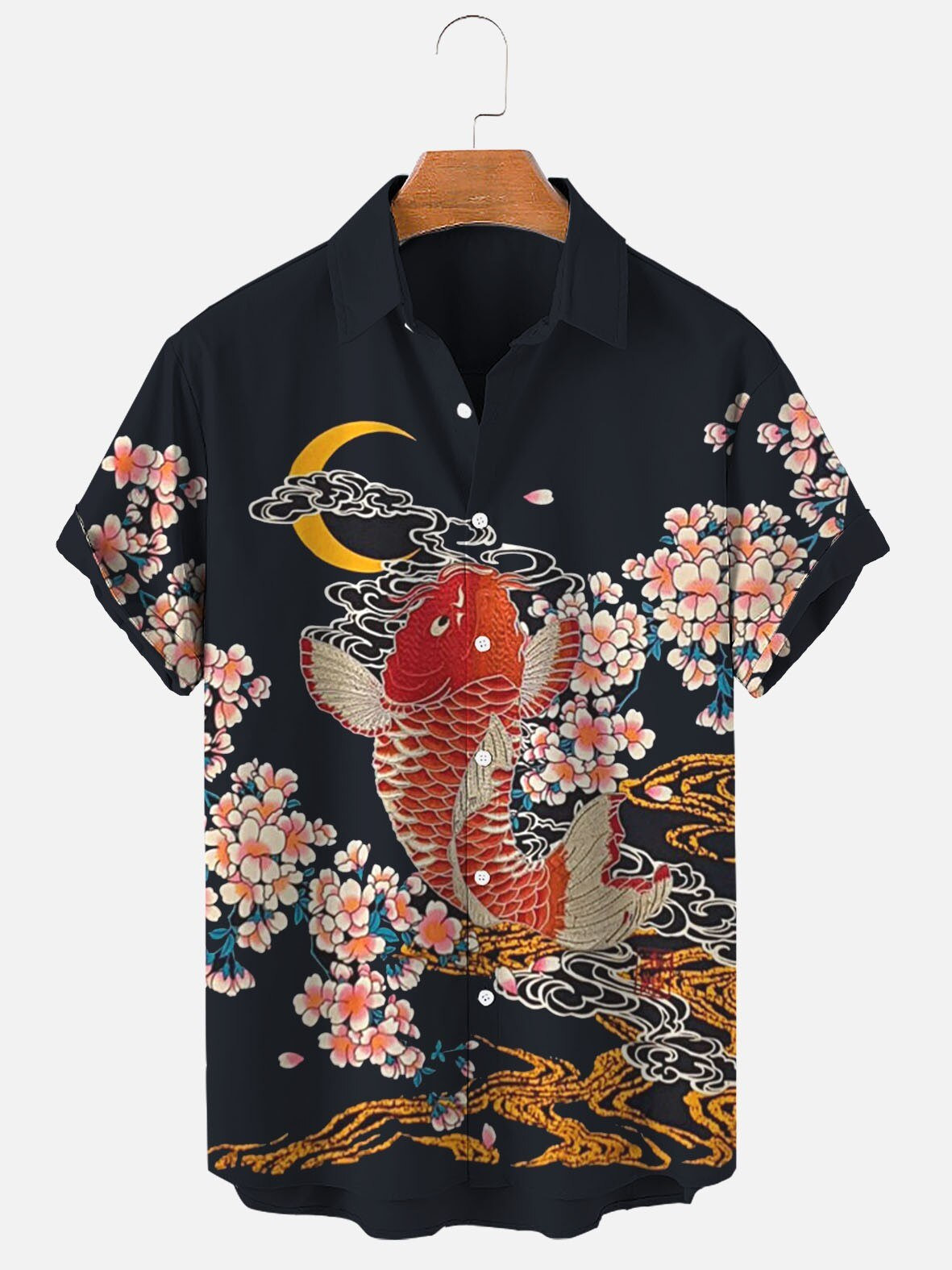 Y2K Hawaiian Sea Animals 3D Lapel Men's Shirt