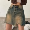 Y2K High Waist Denim Skirt - Vintage Summer Mini Skirt