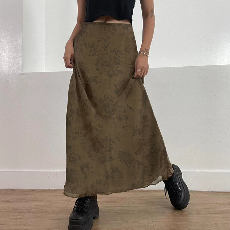 Y2K High Waist Slim Printed Street Style Dress