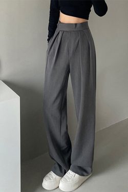 Y2K High Waist Wide Leg Pants - Spring Summer Office Trousers