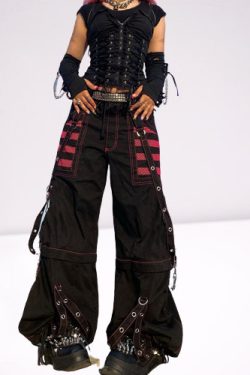 Y2K High Waisted Patchwork Cargo Pants Streetwear