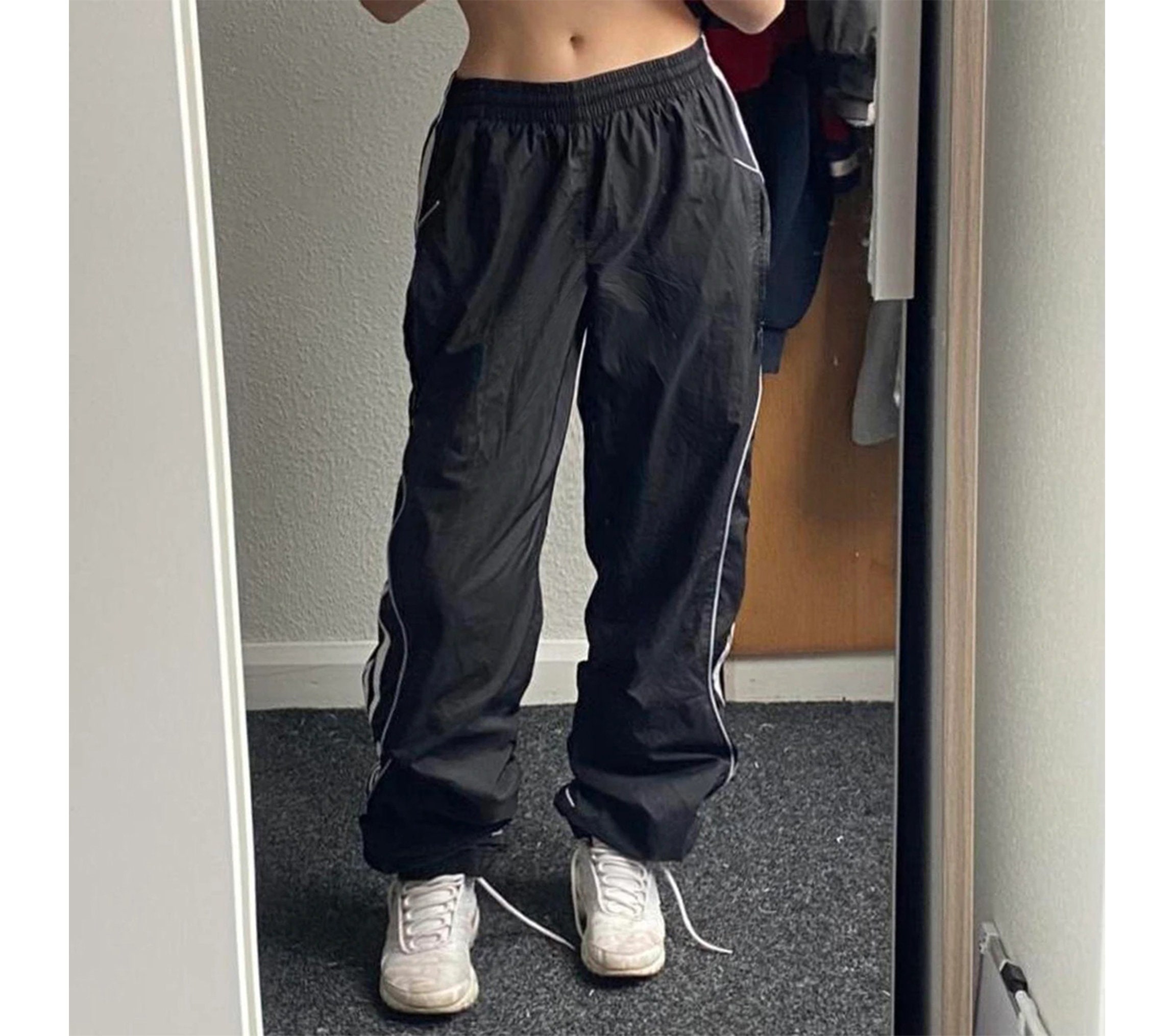Y2K High Waisted Wide Leg Sweatpants for Women
