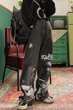 Y2K HipHop Baggy Streetwear Pants for Retro Fashion