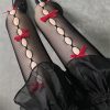 Y2K Hollow Lace Pantyhose Tight Bowknot Socks Fishnet Cosplay