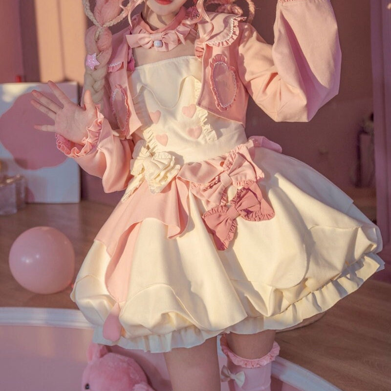Y2K Kawaii Lolita Dress - Bubble Hem Tea Party Dress