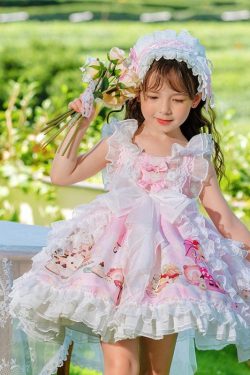 Y2K Kawaii Lolita Princess Flower Girl Birthday Dress - Handmade
