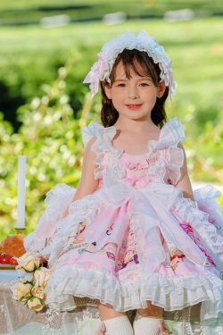 Y2K Kawaii Lolita Princess Flower Girl Birthday Dress - Handmade