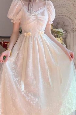 Y2K Kawaii Princess Lolita Dress with Puff Sleeves