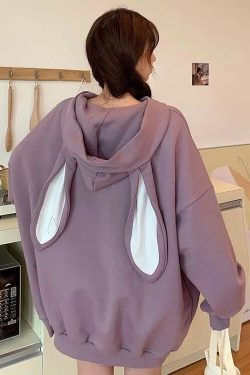 Y2K Kawaii Rabbit Ears Hoodie | Unisex OverSize Sweatshirt