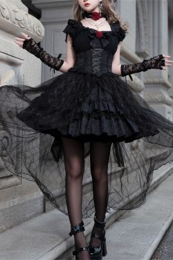 Y2K Lace Bow Lolita Dress - Trendy Vintage Fashion for Y2K Clothing