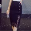 Y2K Lace Pencil Skirt - Elegant High Waist Midi Length